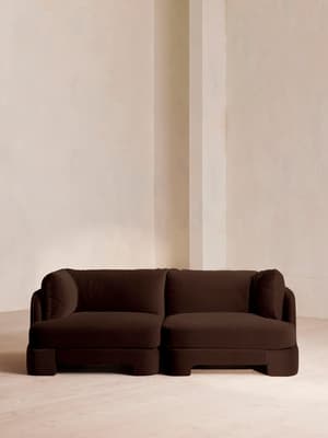 Odell Modular Sofa - Three Seater - Velvet - Chocolate - Hover Image