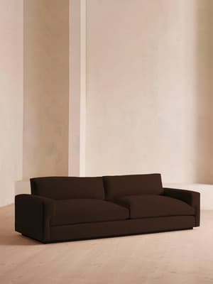 Mossley Four Seater Sofa - Velvet - Chocolate Brown - US - Hover Image