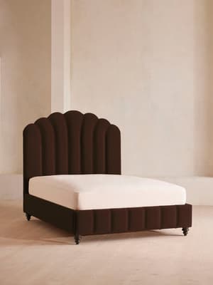 Manette Bed - King -  Velvet - Chocolate - Listing Image