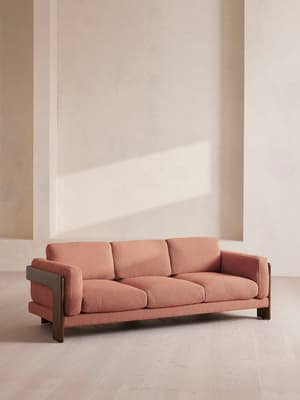 Marcia Three Seater Sofa - Textured Wool Boucle - Coral - Listing Image