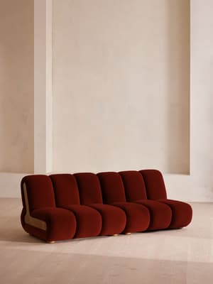 Noelle Modular Sofa - Four Seater - Velvet - Rust - Listing Image