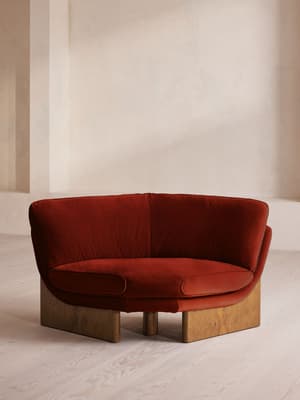 Tellis Corner Chair - Velvet - Rust - UK - Listing Image
