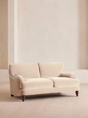 Arundel Two Seater Sofa - Velvet - Porcelain - Hover Image