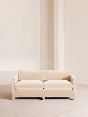 Ashford Two Seater Sofa - Velvet - Porcelain - Hover Image