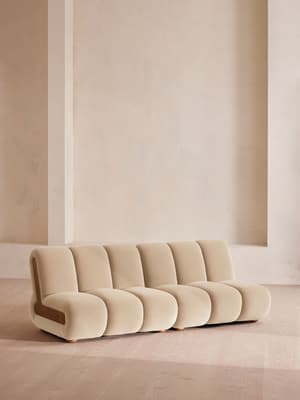 Noelle Modular Sofa - Four Seater - Velvet - Porcelain - Listing Image