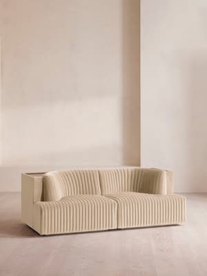 Hamish Modular Sofa - Three Seater - Velvet - Porcelain - Listing Image