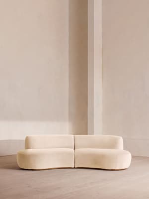 Aline Serpentine Modular Sofa - Three Seater - Porcelain Velvet - UK - Listing Image