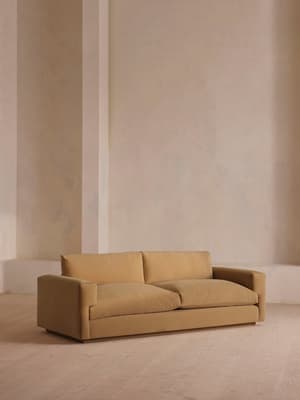 Mossley Three Seater Sofa - Velvet - Camel - US - Hover Image