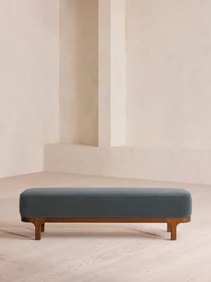 Belsa Bench - Velvet - Grey Blue - Hover Image