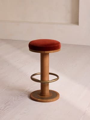 Bryden Counter Stool - Velvet - Rust - Hover Image