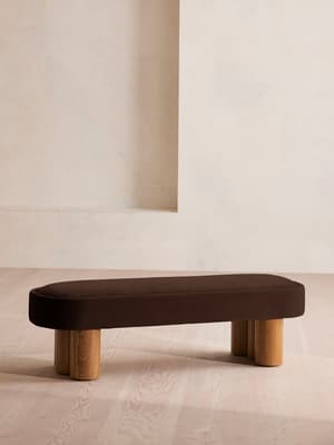 Nieve Bench - Velvet - Chocolate - Listing Image