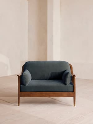 Atlanta Loveseat - Velvet - Grey Blue - Hover Image