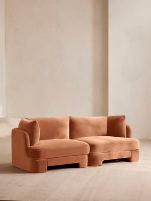 Odell Deeper Sit Sectional Sofa - Three Seater - Velvet Antique Rose US - Listing Image