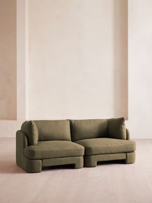Odell Sectional Sofa - Three Seater - Linen - Sage - US - Hover Image