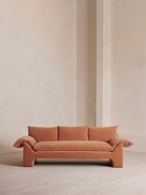 Wyatt Three Seater Sofa - Velvet - Antique Rose - Hover Image