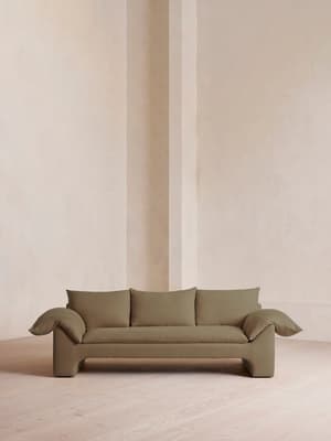 Wyatt Three Seater Sofa - Linen - Sage - Hover Image