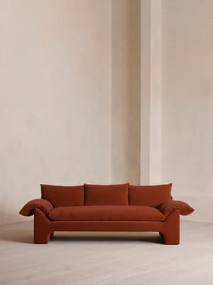 Wyatt Three Seater Sofa - Velvet - Rust - US - Hover Image