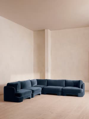 Odell Deeper Sit Sectional Sofa - Corner Sofa - Velvet Royal Blue US - Listing Image