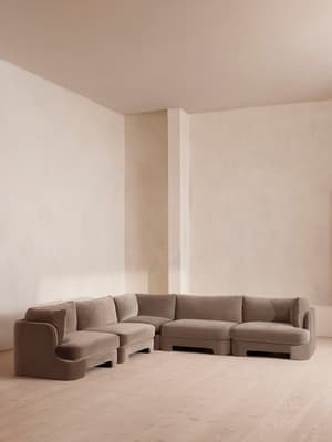 Odell Deeper Sit Sectional Sofa - Corner Sofa - Velvet Taupe US - Listing Image