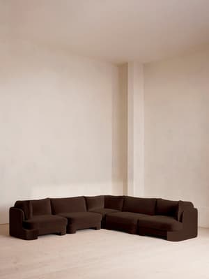 Odell Deeper Sit Sectional Sofa - Corner Sofa - Velvet - Chocolate US - Hover Image