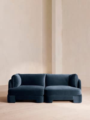 Odell Deeper Sit Sectional Sofa - Three Seater - Velvet Royal Blue US - Hover Image