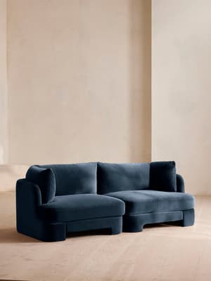 Odell Deeper Sit Sectional Sofa - Three Seater - Velvet Royal Blue US - Listing Image