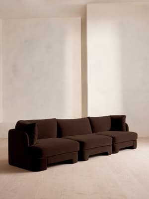 Odell Deeper Sit Sectional Sofa - Four Seater - Velvet - Chocolate US - Listing Image