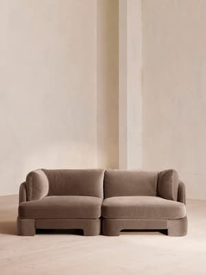 Odell Deeper Sit Sectional Sofa - Three Seater - Velvet Taupe US - Hover Image