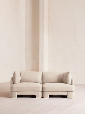 Odell Deeper Sit Sectional Sofa - Three Seater - Linen - Bisque - US - Hover Image