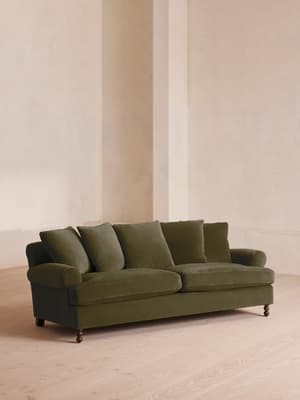 Audrey Three Seater Sofa - Velvet - Olive - US - Listing Image