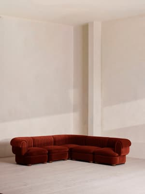 Rava Modular Sofa - Corner Sofa - Velvet - Rust - Listing Image