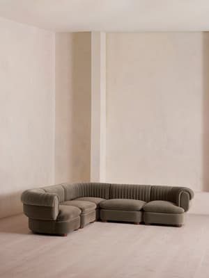 Rava Modular Sofa - Corner Sofa - Velvet - Taupe - Hover Image
