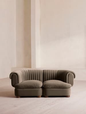 Rava Sectional Sofa - Three Seater - Velvet - Taupe - US - Hover Image