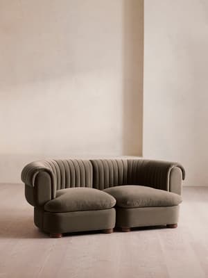 Rava Sectional Sofa - Three Seater - Velvet - Taupe - US - Listing Image