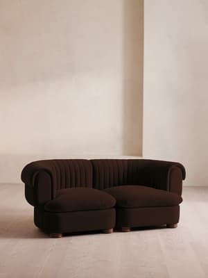 Rava Sectional Sofa - Three Seater - Velvet - Chocolate - US - Listing Image