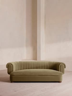 Rava Three Seater Sofa - Velvet - Lichen - Hover Image