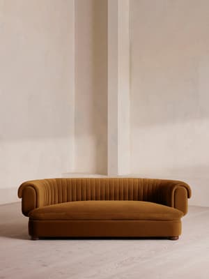 Rava Three Seater Sofa - Velvet - Mustard - US - Hover Image