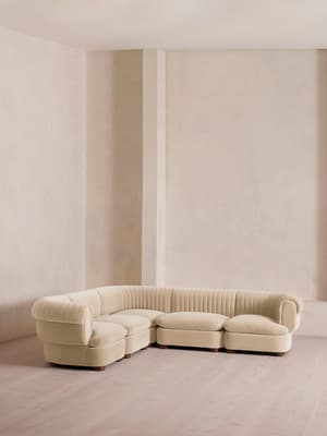 Rava Modular Sofa - Corner Sofa - Velvet - Porcelain - Hover Image