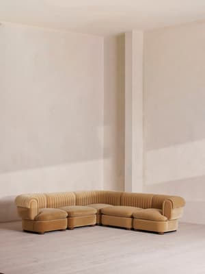 Rava Modular Sofa - Corner Sofa - Velvet - Camel - Listing Image