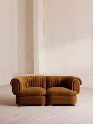 Rava Sectional Sofa - Three Seater - Velvet - Mustard - US - Hover Image