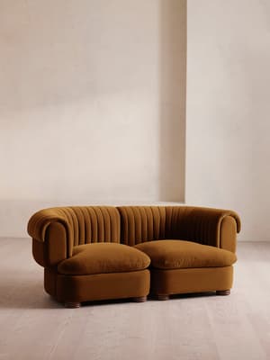 Rava Sectional Sofa - Three Seater - Velvet - Mustard - US - Listing Image