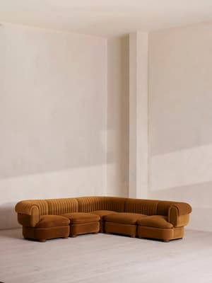 Rava Modular Sofa - Corner Sofa - Velvet - Mustard - Listing Image