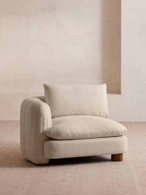 Vivienne Deeper Sit Sectional Sofa - Left Arm Module - Linen - Bisque - US - Hover Image