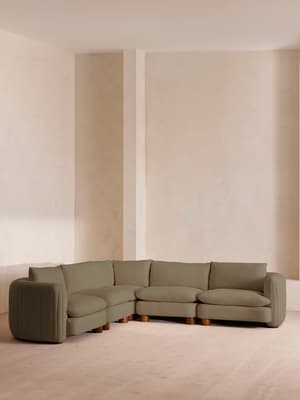 Vivienne Deeper Sit Sectional Sofa - Corner Sofa - Linen - Sage - US - Hover Image