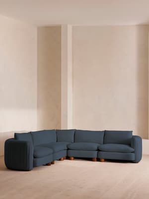 Vivienne Deeper Sit Modular Sofa - Corner Sofa - Linen - Prussian Blue - Hover Image