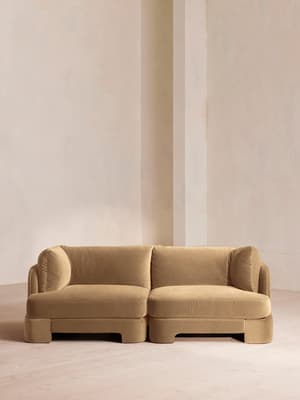Odell Deeper Sit Modular Sofa - Three Seater - Velvet Camel UK - Hover Image