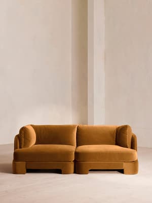 Odell Deeper Sit Modular Sofa - Three Seater - Velvet Mustard UK - Hover Image