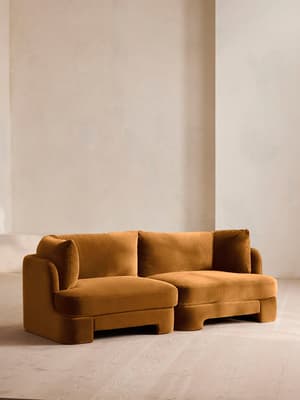 Odell Deeper Sit Modular Sofa - Three Seater - Velvet Mustard UK - Listing Image