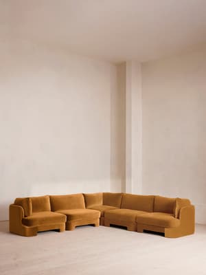 Odell Deeper Sit Modular Sofa - Corner Sofa - Velvet Mustard UK - Listing Image