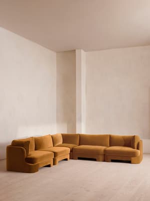 Odell Deeper Sit Modular Sofa - Corner Sofa - Velvet Mustard UK - Hover Image